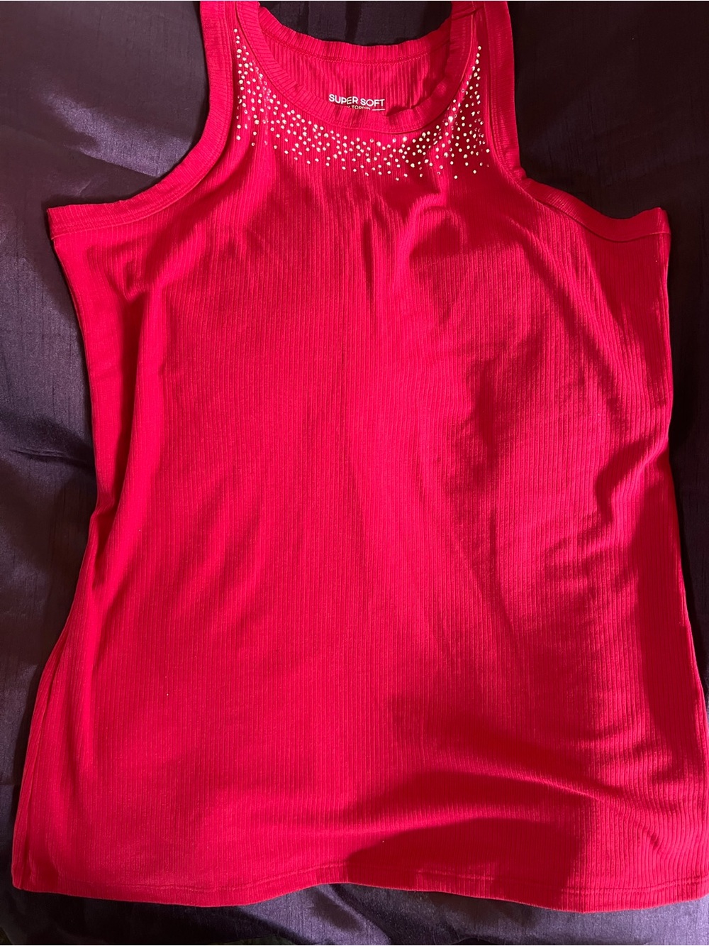 torrid Red Ribbed Embellished Tank - Picture 2 of 3